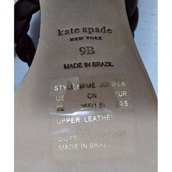 Kate Spade Womens Juniper Double Braided Strap Leather Sandal Black Size… - Picture 10 of 15